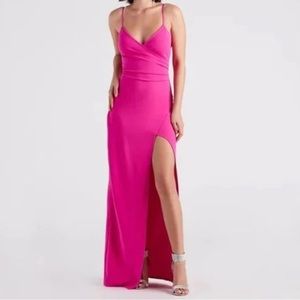 Fuchsia Wrap Maxi Dress